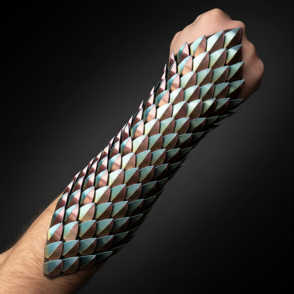 3D Printed Dragon Scale Bracers - Flexible Fantasy Arm Armor for Cosplay, LARP & Renaissance Faire