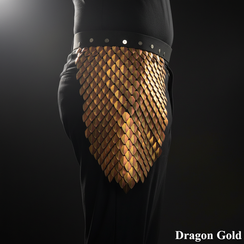 Gold scale-like design on a black background with 'Dragon Gold' text.
