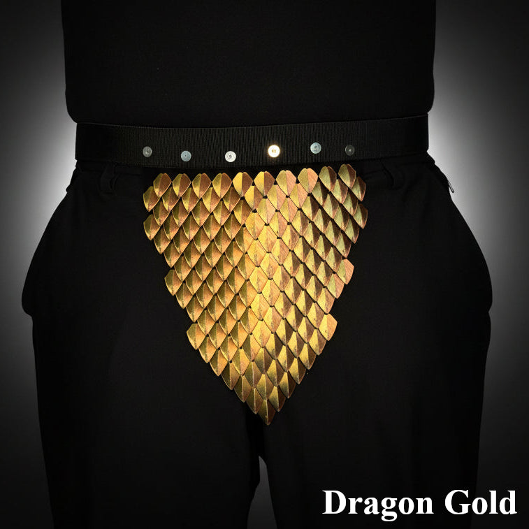 Gold scale-like pattern on a black background with 'Dragon Gold' text.
