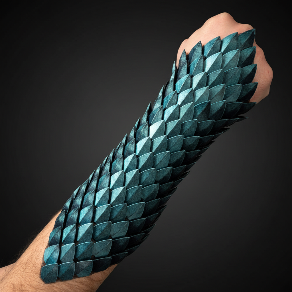 3D Printed Dragon Scale Bracers - Flexible Fantasy Arm Armor for Cosplay, LARP & Renaissance Faire
