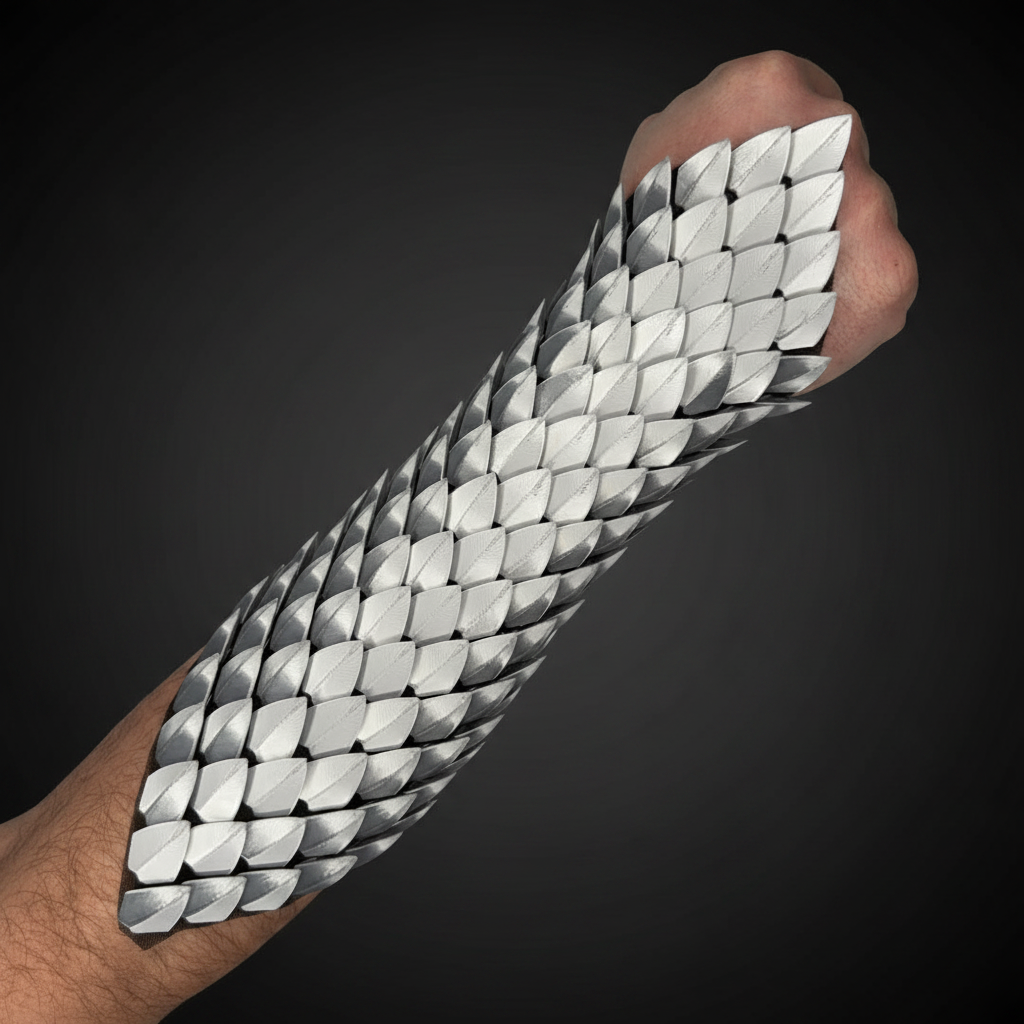 3D Printed Dragon Scale Bracers - Flexible Fantasy Arm Armor for Cosplay, LARP & Renaissance Faire
