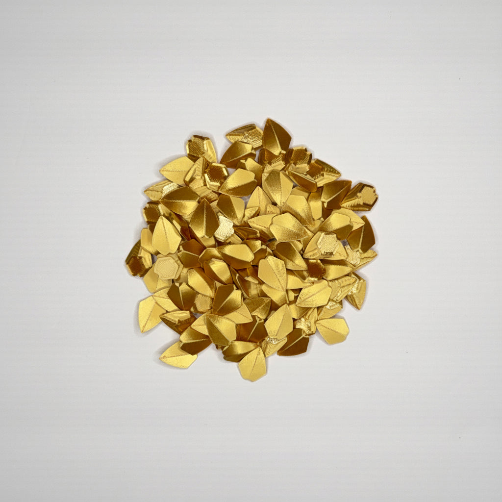 Gold dragon scales on a light gray background