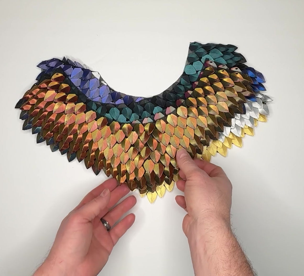 Dragon Scale Neck Gorget | 3D Printed Flexible Cosplay Neck Armor